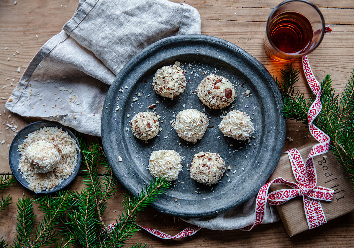 Vit chokladtryffel med cognac