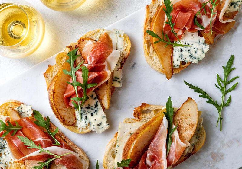 crostini med parmaskinka